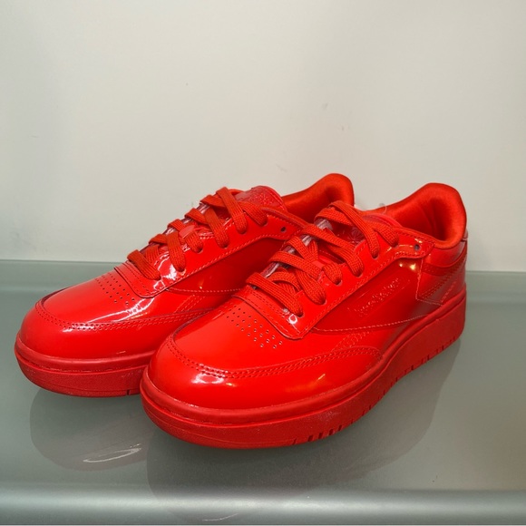 Reebok Cardi B Coated Club C Double Low Top Womens Shoes Triple Red Sz 7 FZ5219 - Picture 5 of 9